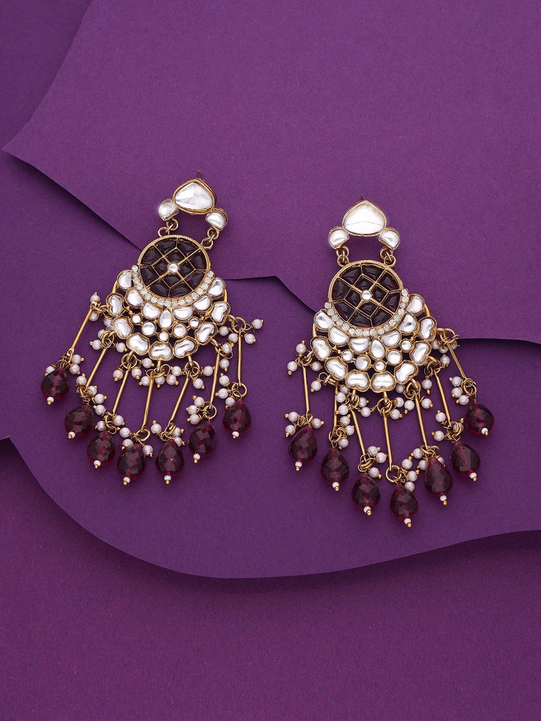 

Anouk Gold Plated Artificial Beads Contemporary Jhumkas