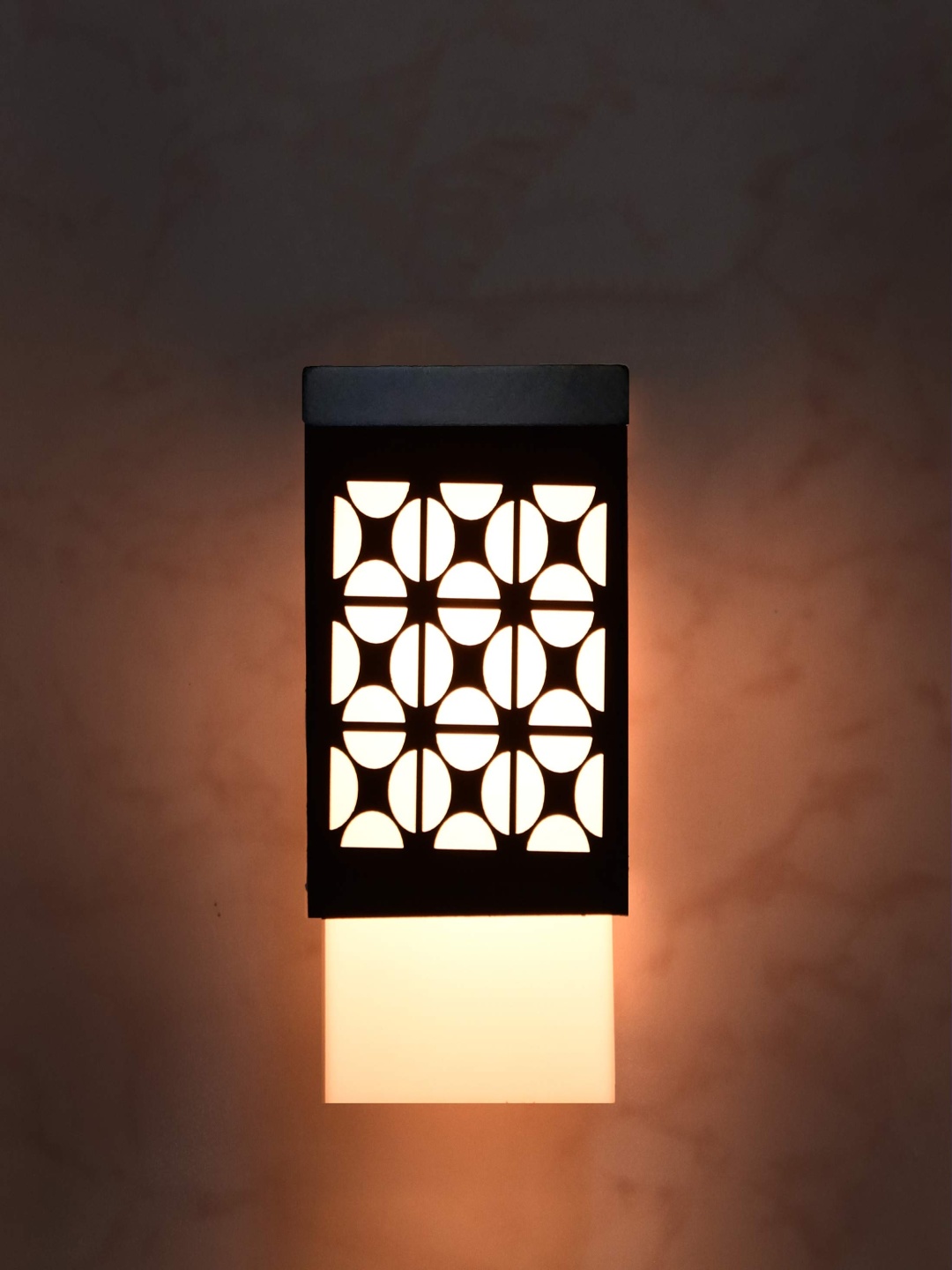 

Gojeeva Black & White Textured Wooden Square Shaped Ceiling Lamp