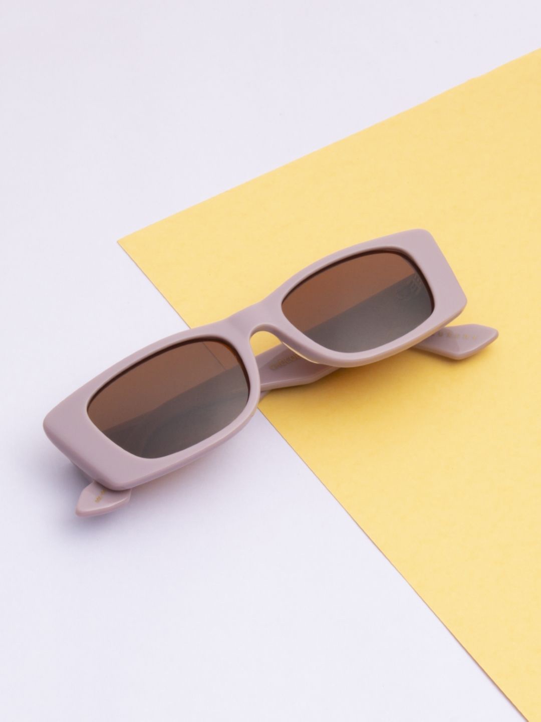 

Ted Smith Premium Acetate Unisex Rectangle Sunglasses with Polarised Lens, Brown