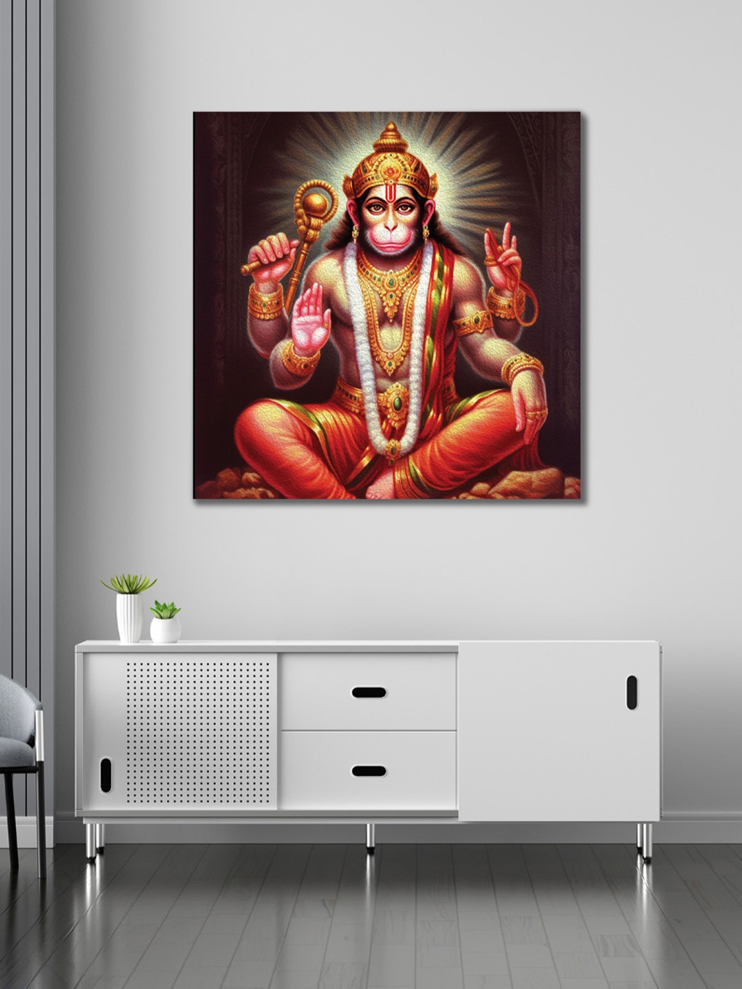 

CVANU Brown & Gold Toned Religious Canvas Wall Painting