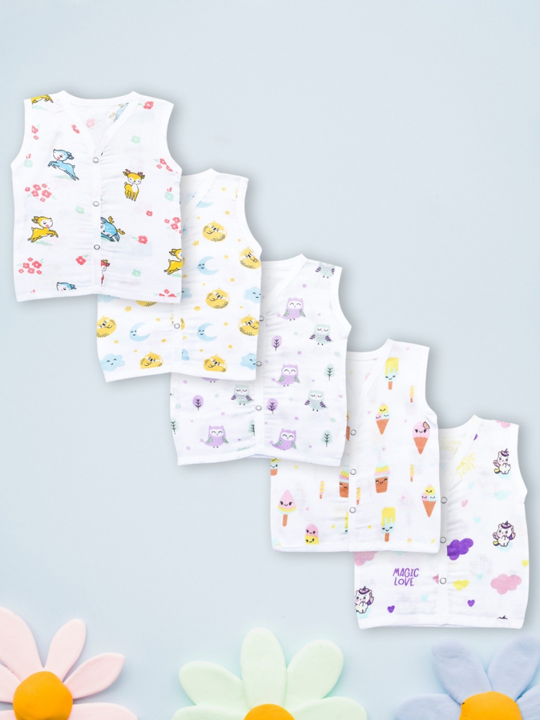 

YUV Kids 5 Printed Applique T-shirt, Multi