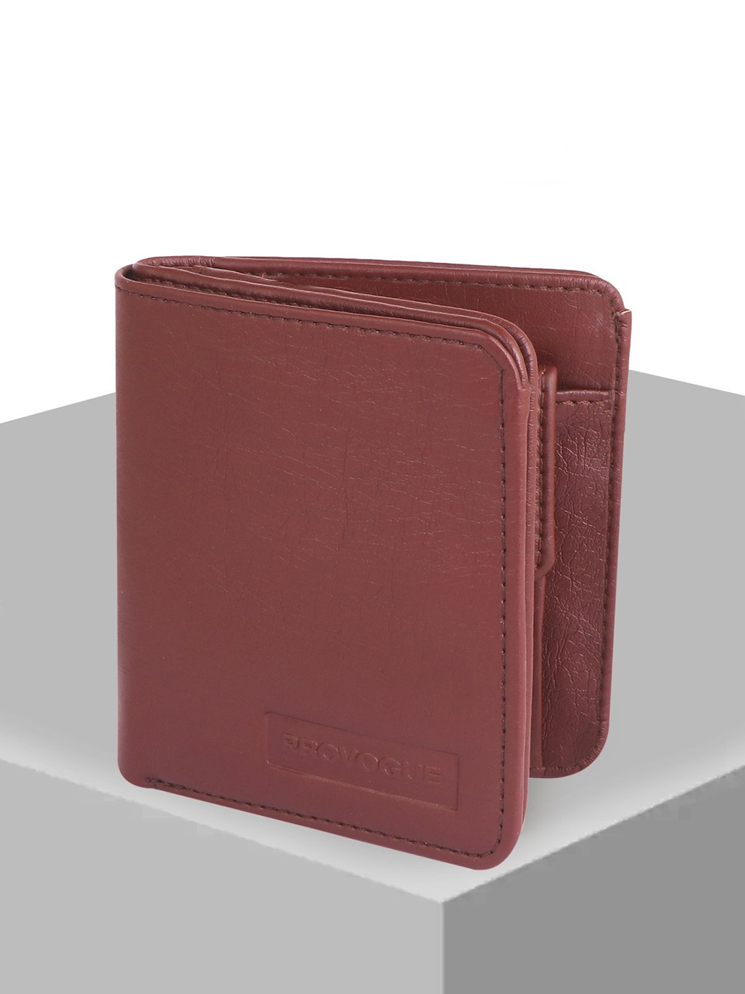 

Provogue Men Textured PU Two Fold Wallet, Brown