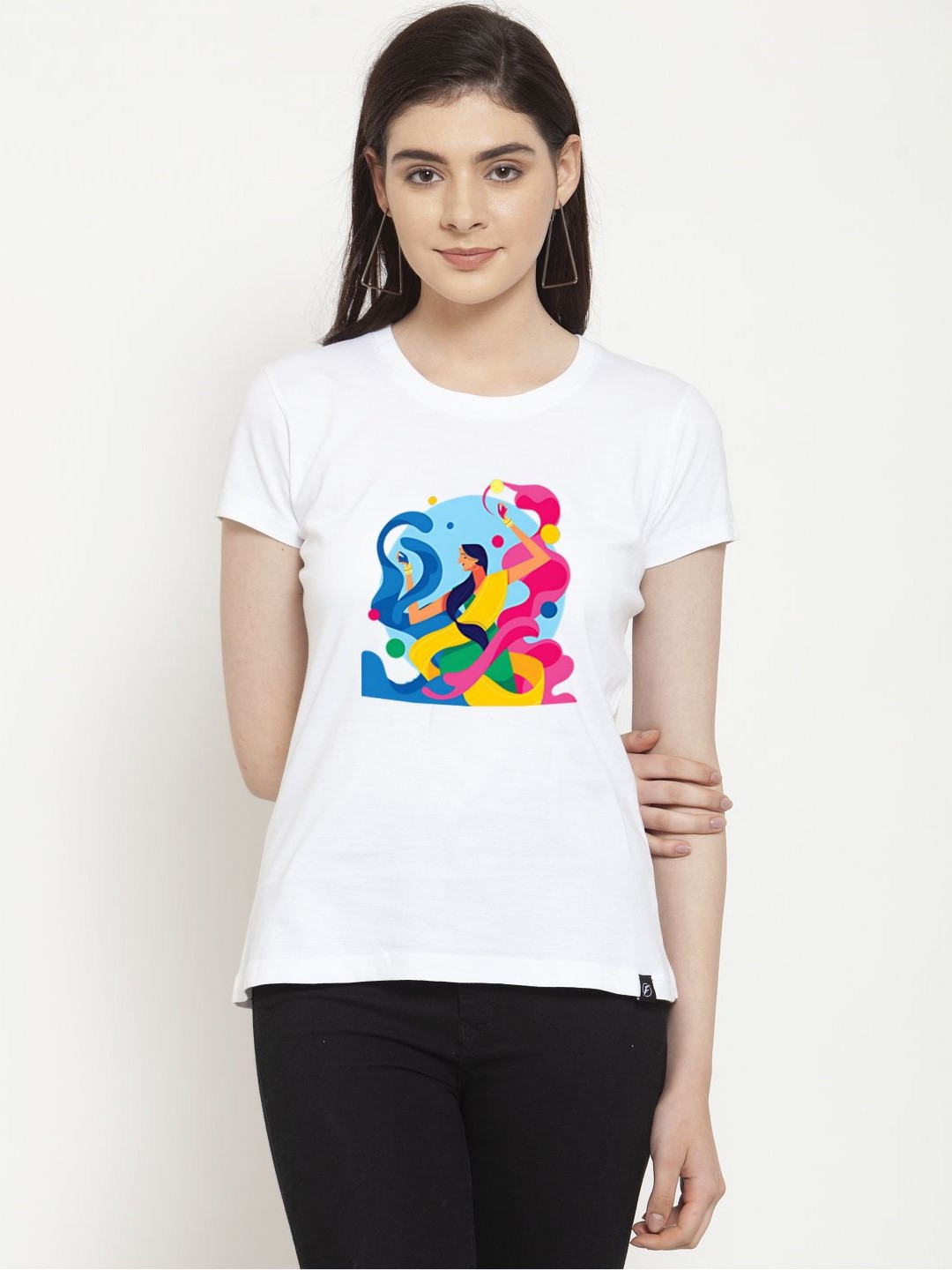

Friskers Women Printed T-shirt, White