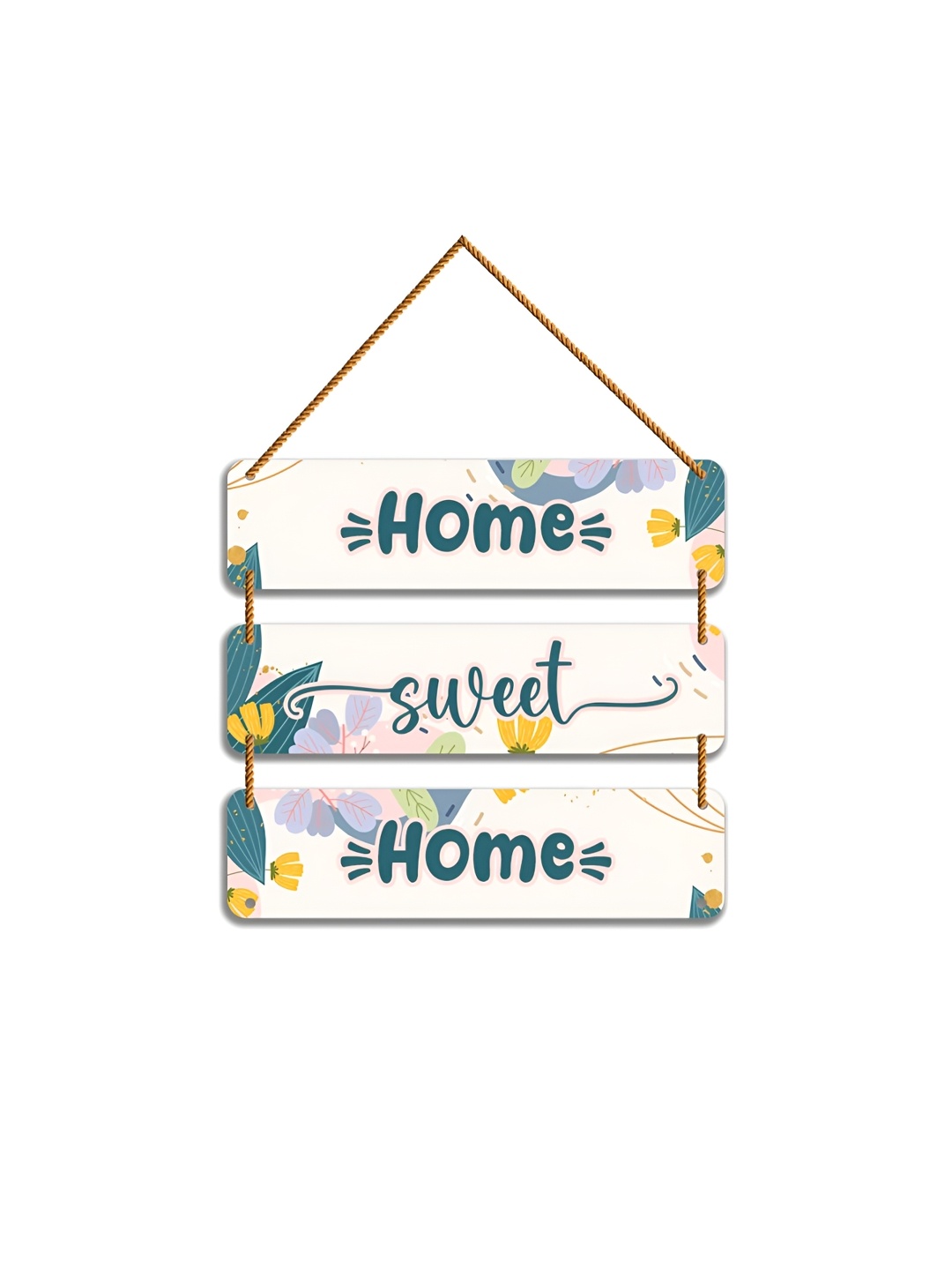 

WallDaddy Teal And White Home Sweet Home Printed Wooden Wall Hanging