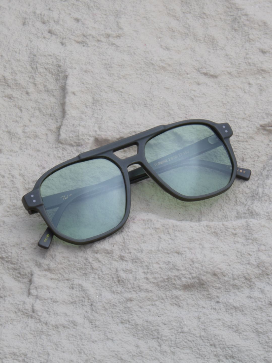 

Ted Smith Premium Acetate Unisex Aviator Sunglasses with Polarised Lens, Green