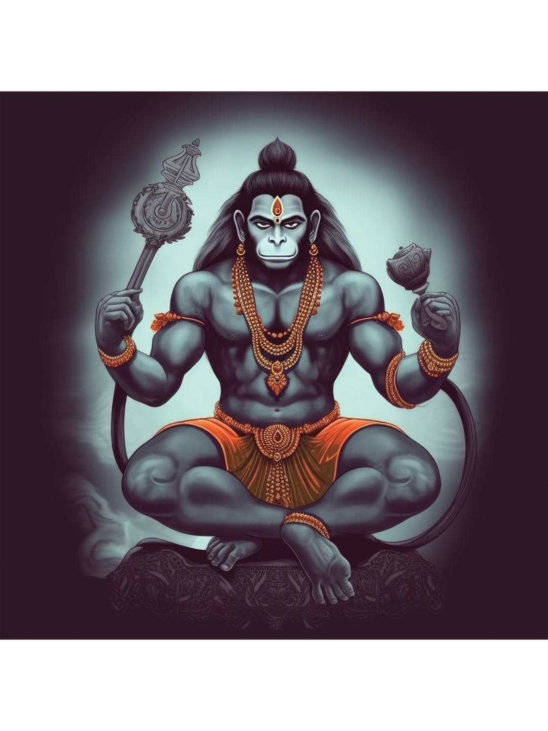 

CVANU Grey & Orange Canvas Painting Wall Art