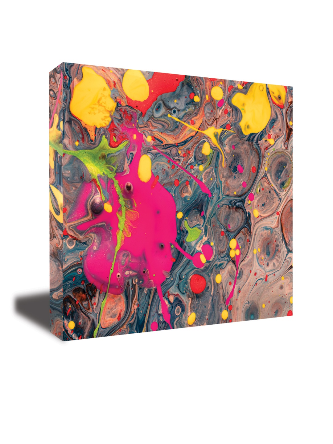 

CVANU Yellow& Red Abstract Canvas Wall Paintings