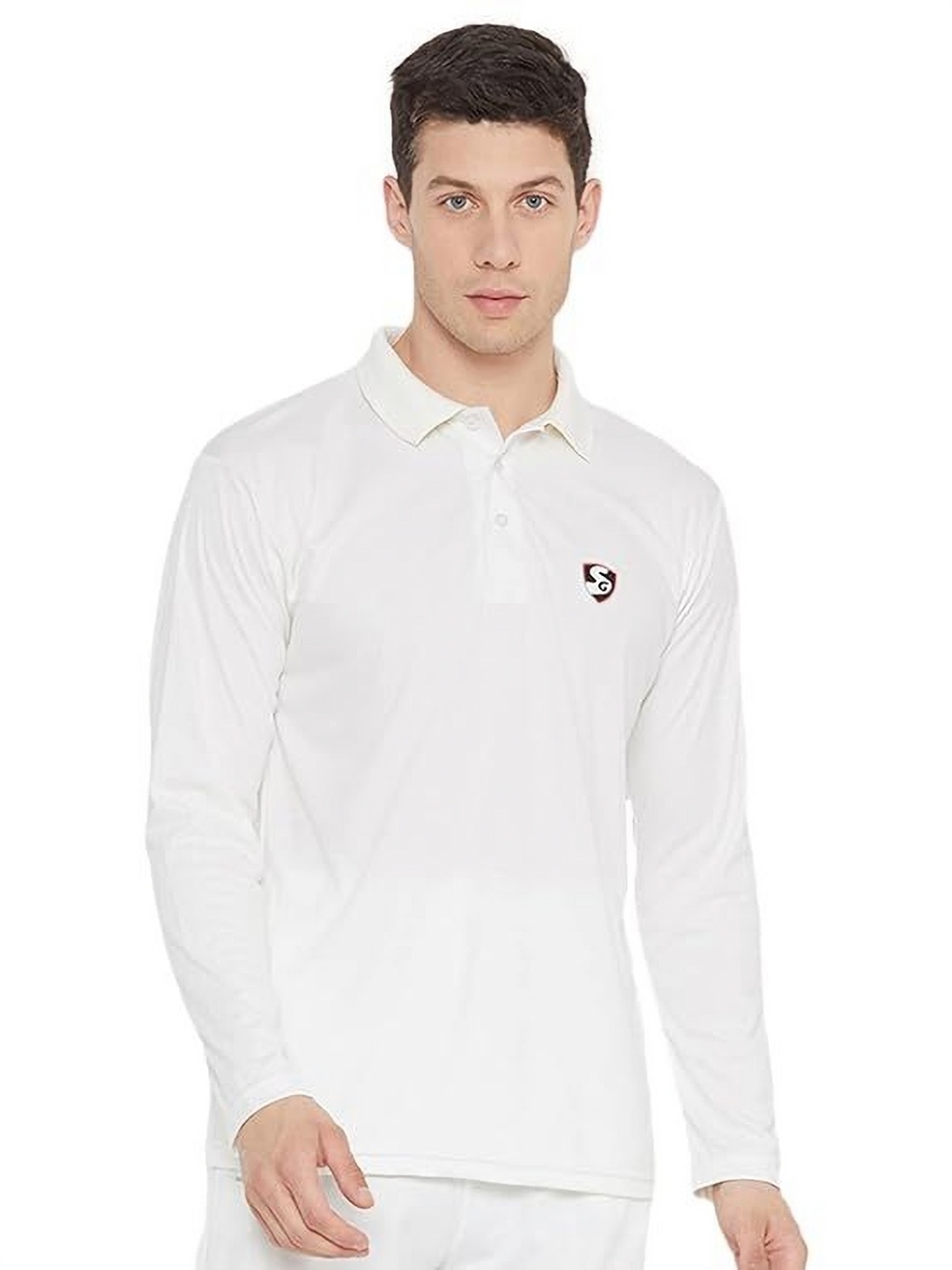 

SG Unisex Polo Collar Extended Sleeves T-shirt, White