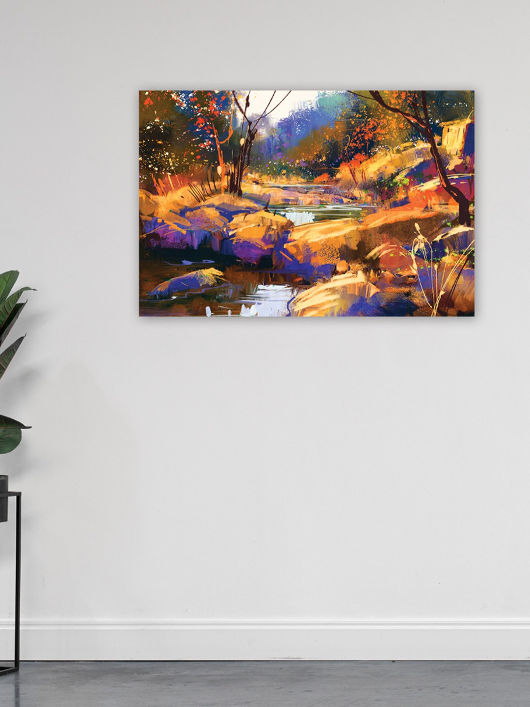 

CVANU Yellow & Blue Canvas Painting Wall Art