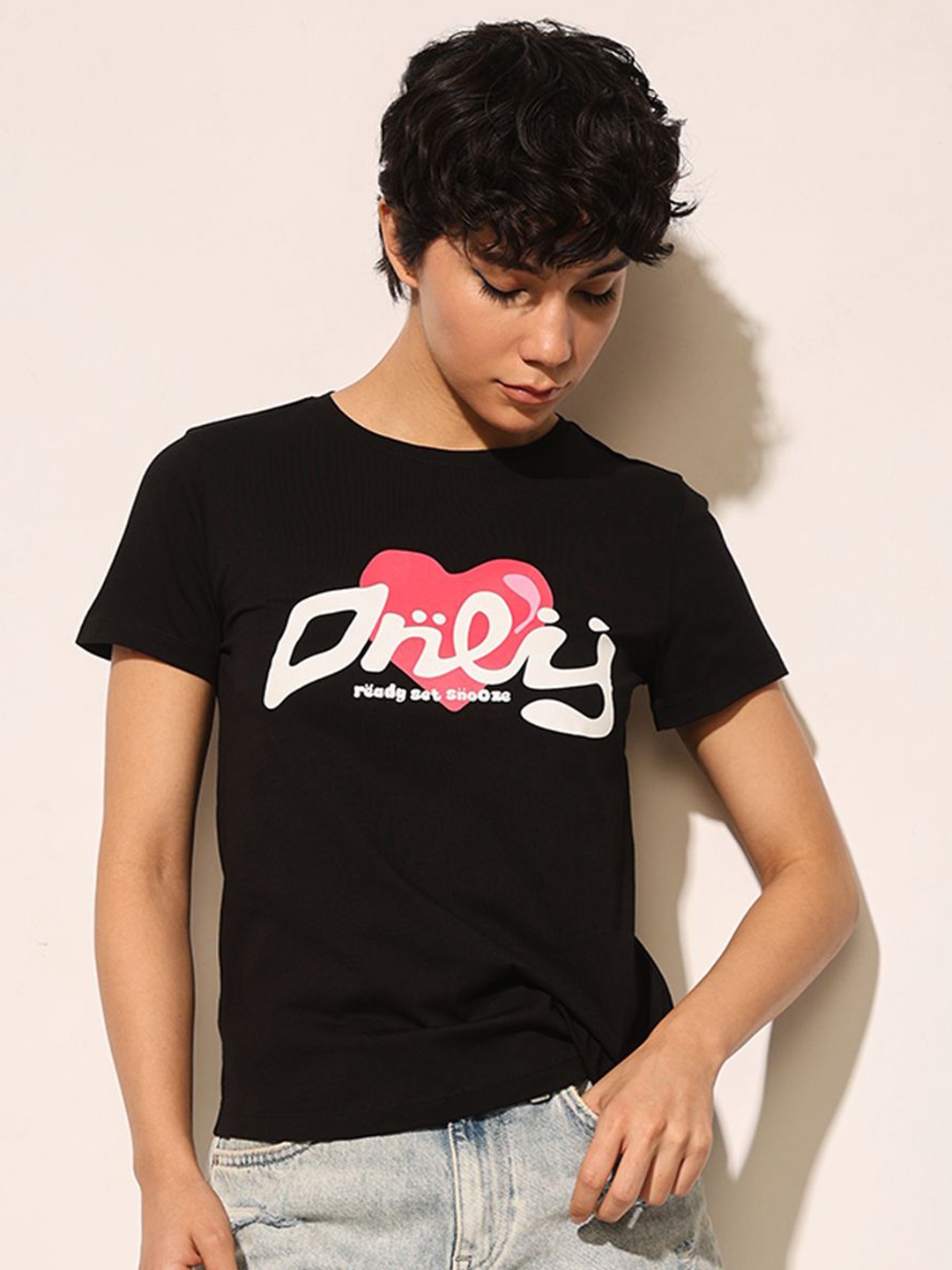 

ONLY Women Typography Printed T-shirt, Black