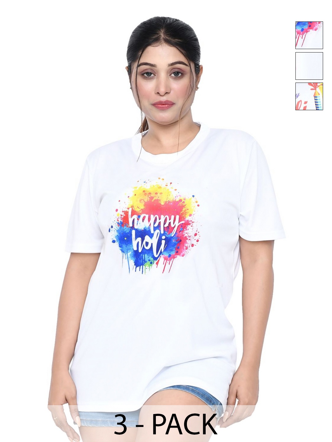 

RAPL Women 3 Printed T-shirt, White