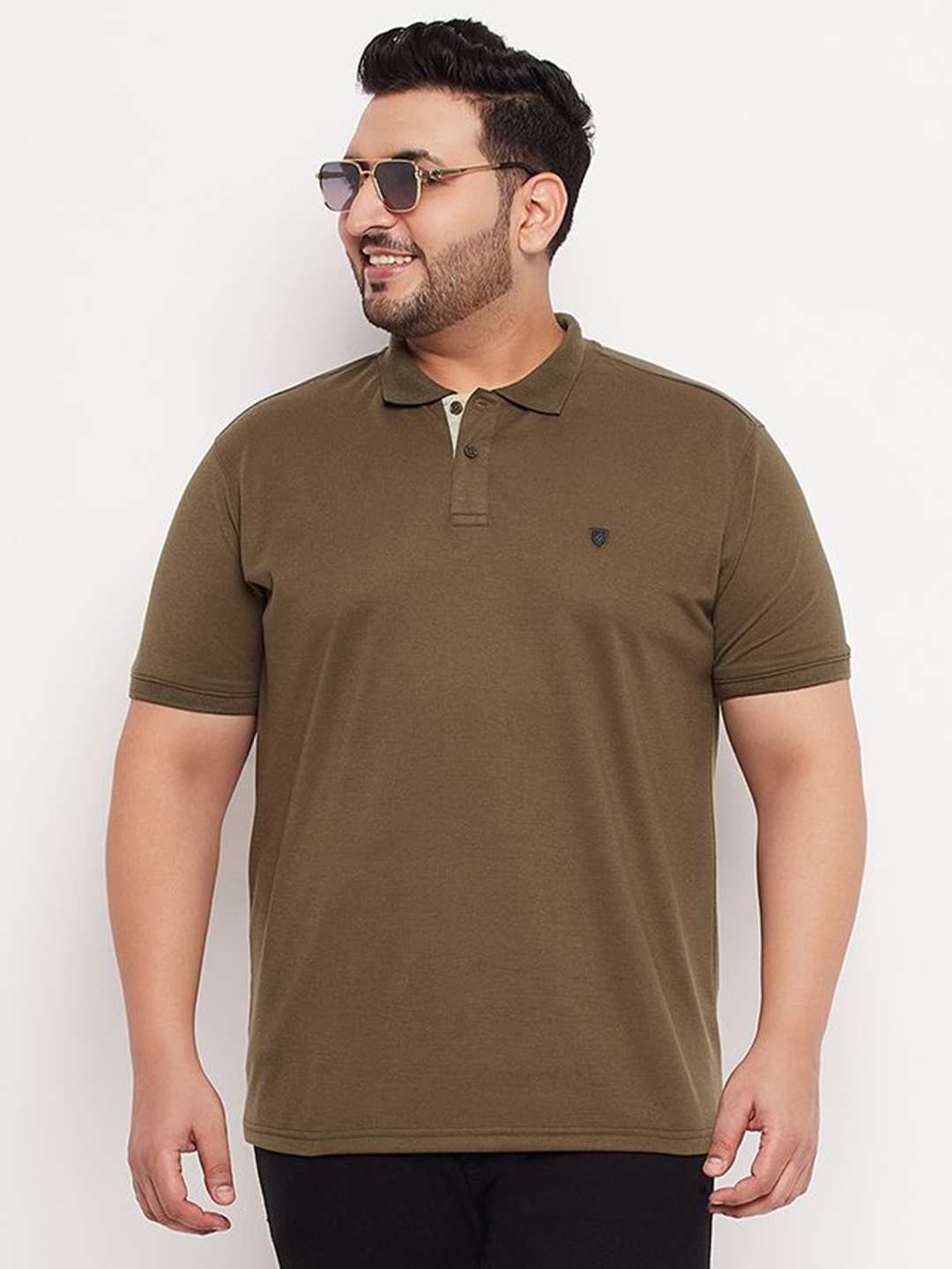 

XFOX Men Polo Collar T-shirt, Olive