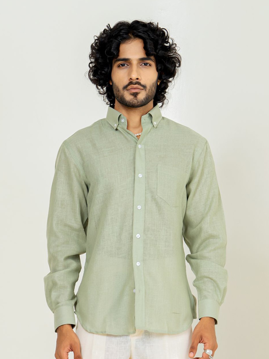 

Tistabene Men Opaque Casual Shirt, Green