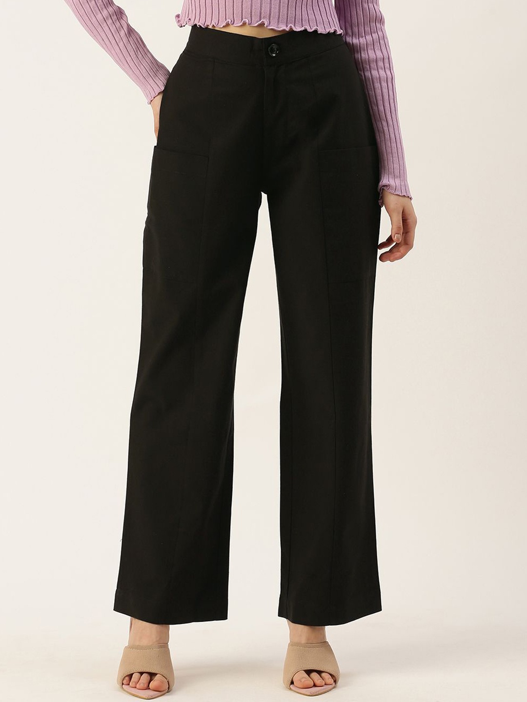 

VYMO Women Trousers, Black