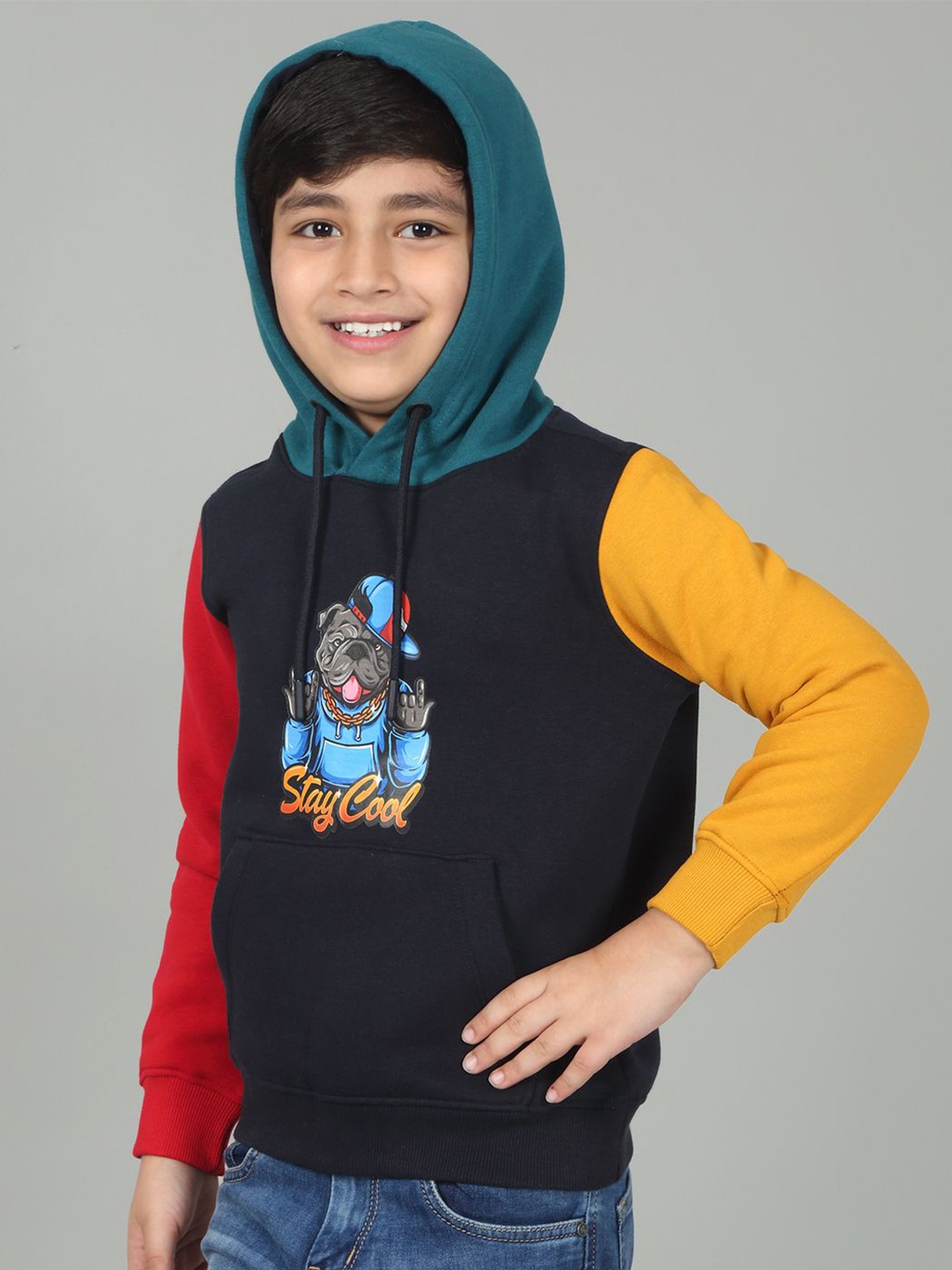 

Cantabil Boys Printed Sweatshirt, Navy blue