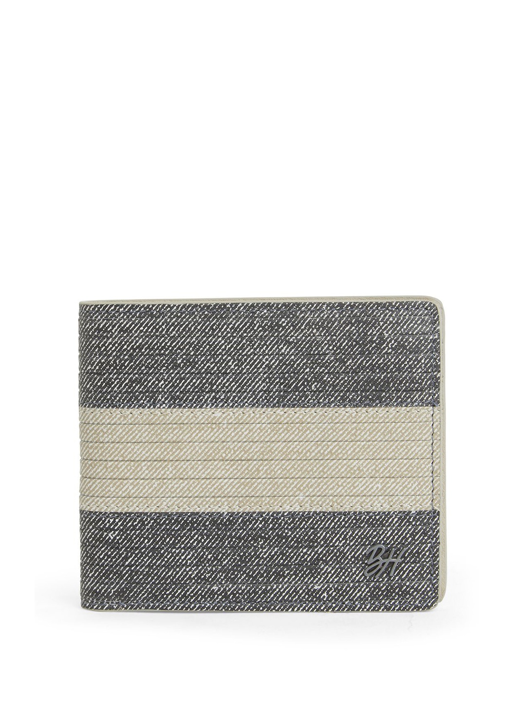 

Being Human Men Colourblocked Leather Two Fold Wallet, Beige