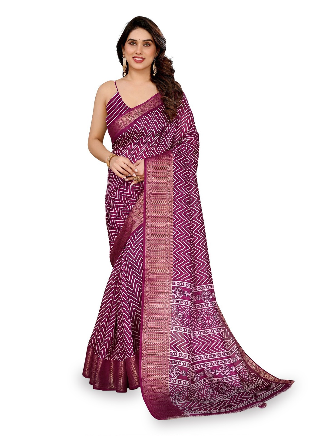 

Moda Rapido Ethnic Motifs Saree, Purple