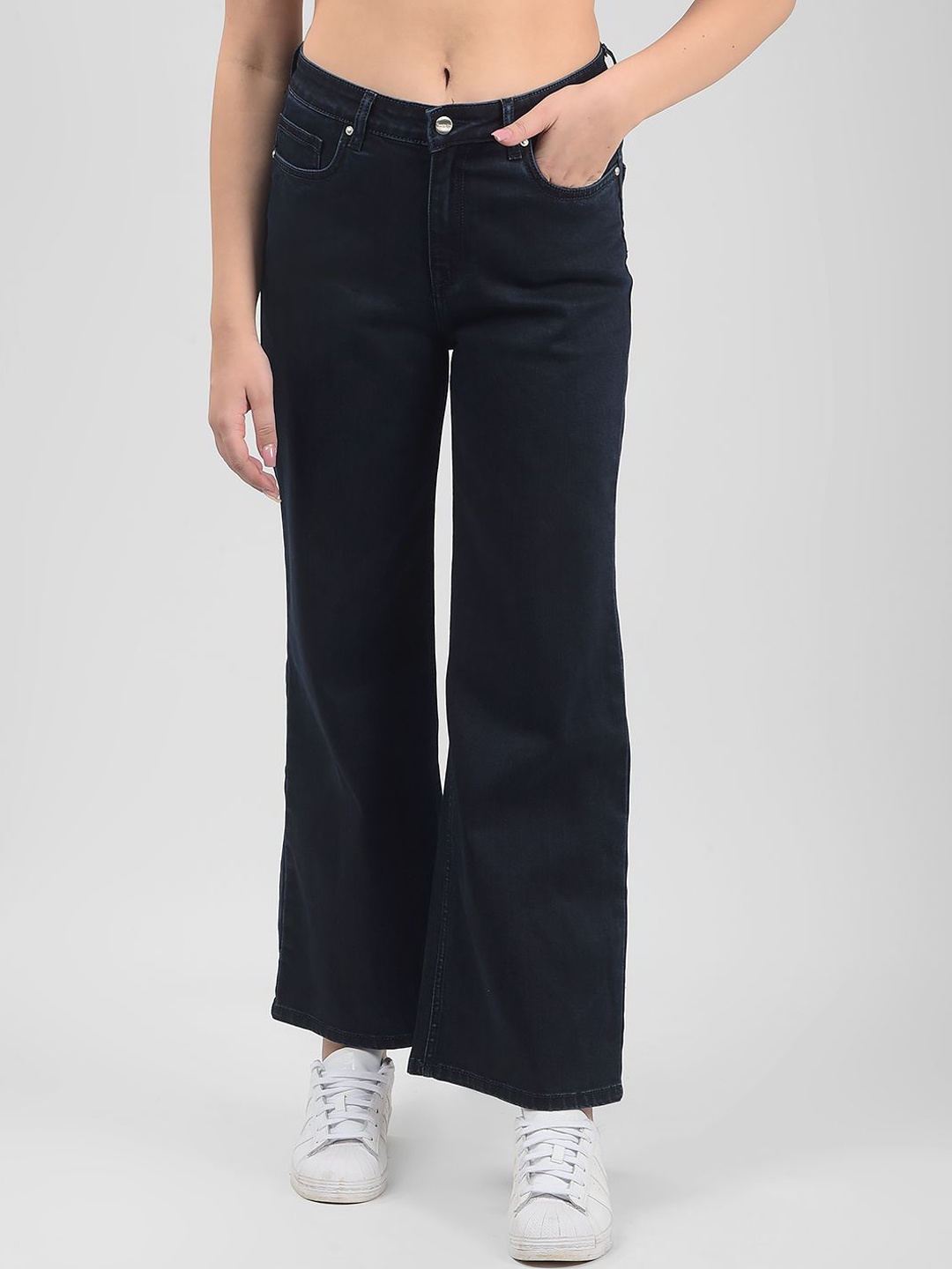 

Numero Uno Women Wide Leg High-Rise Stretchable Jeans, Blue