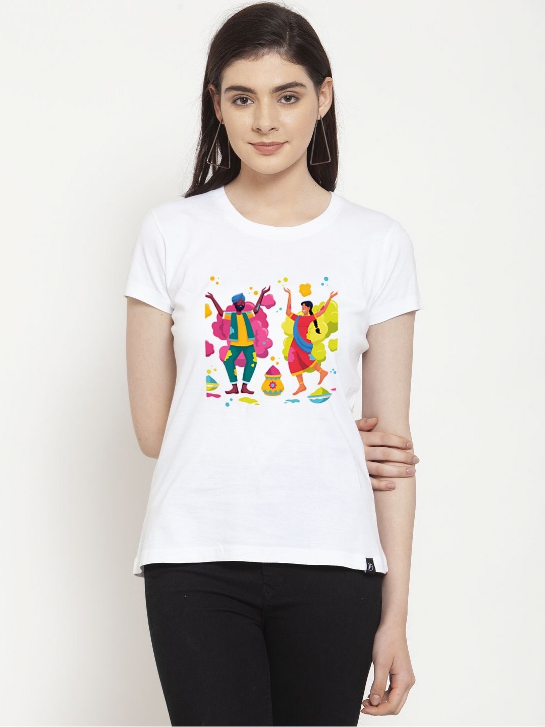 

Friskers Women Printed T-shirt, White
