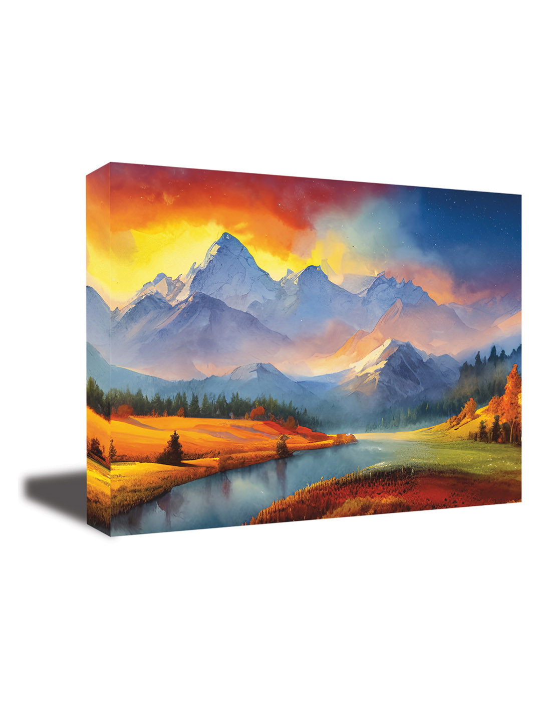 

CVANU Orange & Blue Canvas Paintings Wall Art