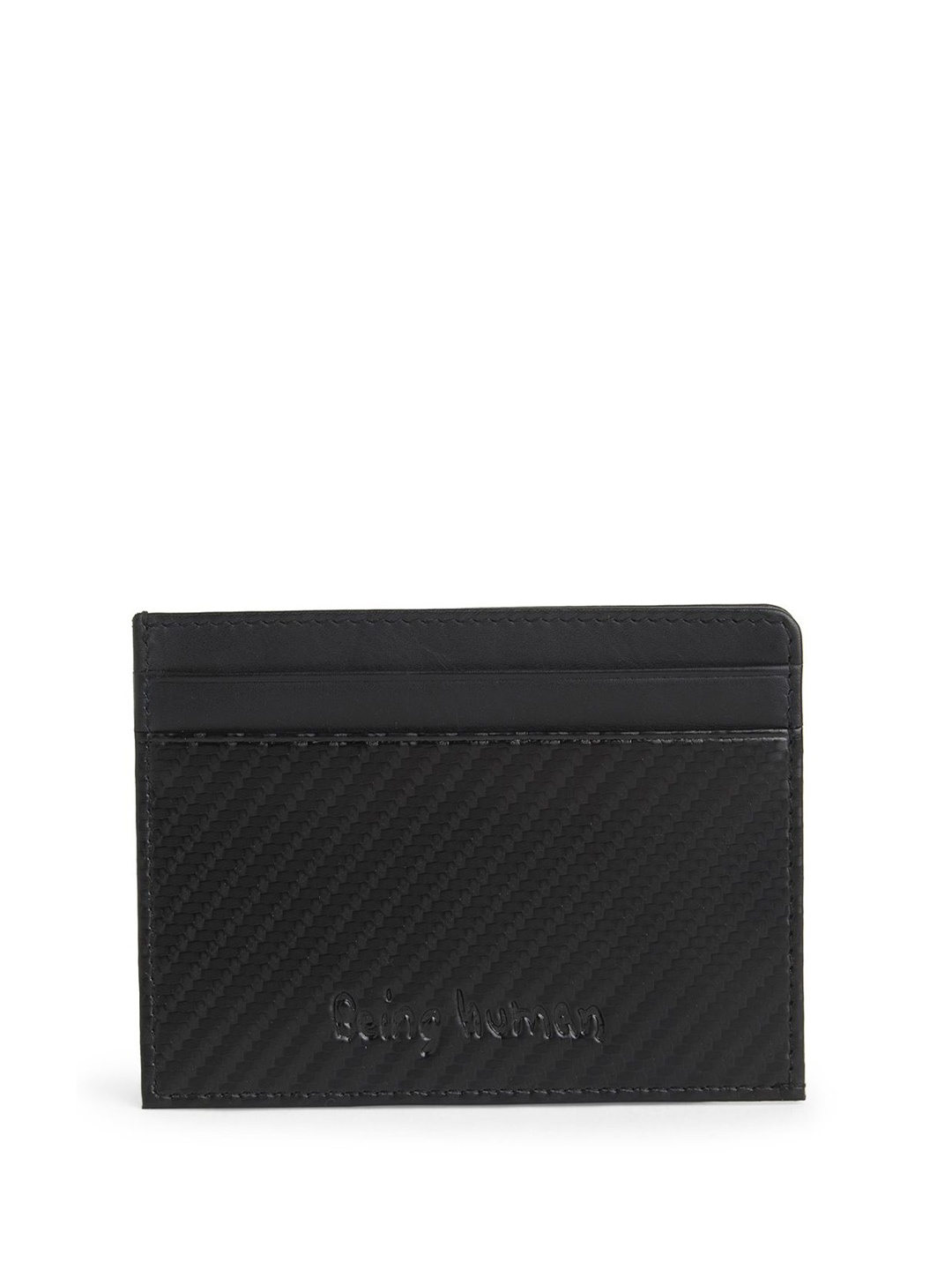 

Being Human Men Leather Card Holder, Black