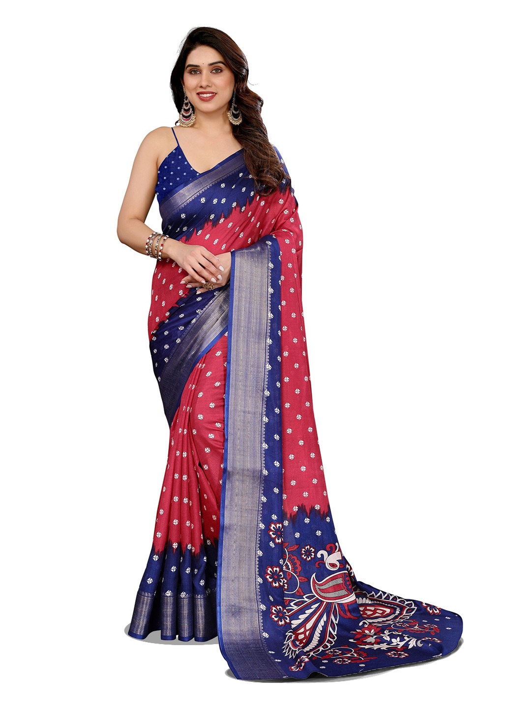 

Moda Rapido Zari Silk Blend Saree, Maroon