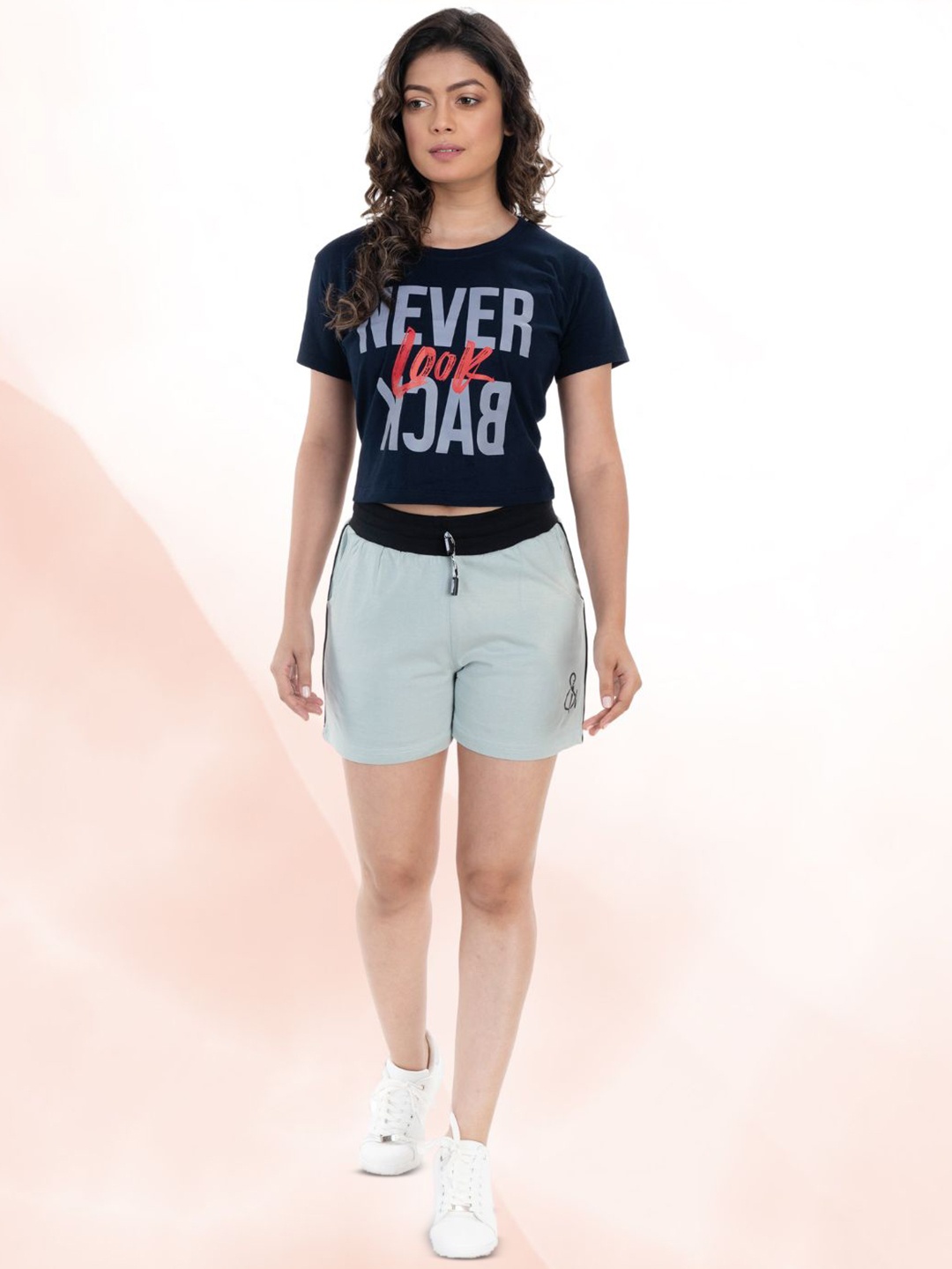 

StyleAOne Printed Pure Cotton T-Shirt With Shorts, Blue