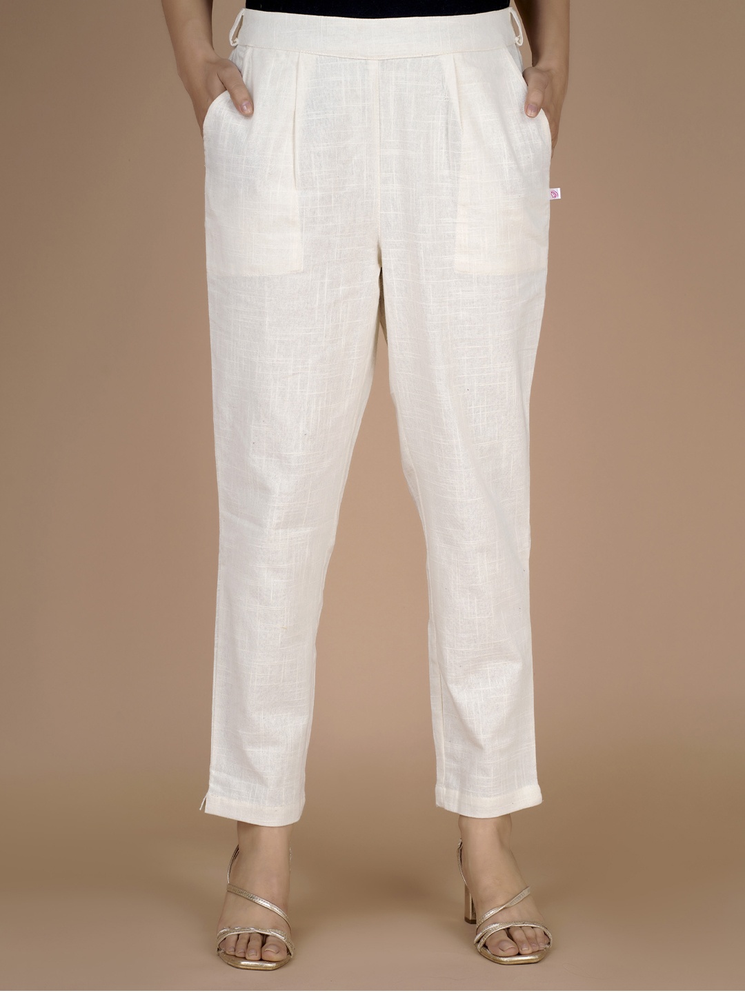 

ZITRA Women Pleated Trousers, White