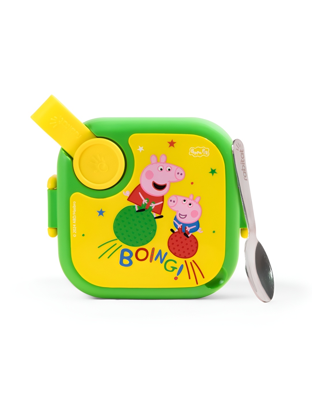 

Rabitat Lunchmate Mini Yellow & Green Printed Stainless Steel Easy To Clean Lunch Box500ml