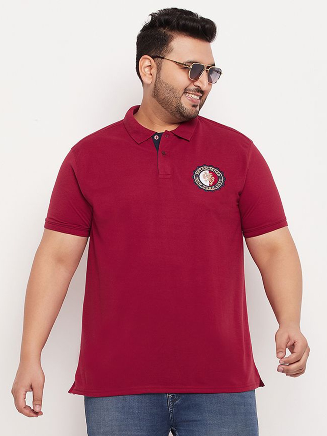 

XFOX Men Polo Collar T-shirt, Maroon