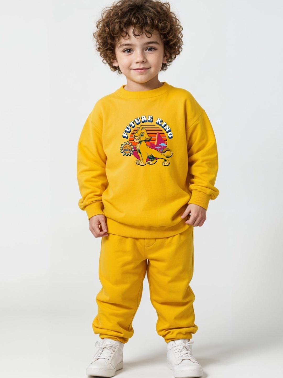 

x2o Kids Pack Of 2 Pure Cotton Sweatshirt & Pant, Yellow