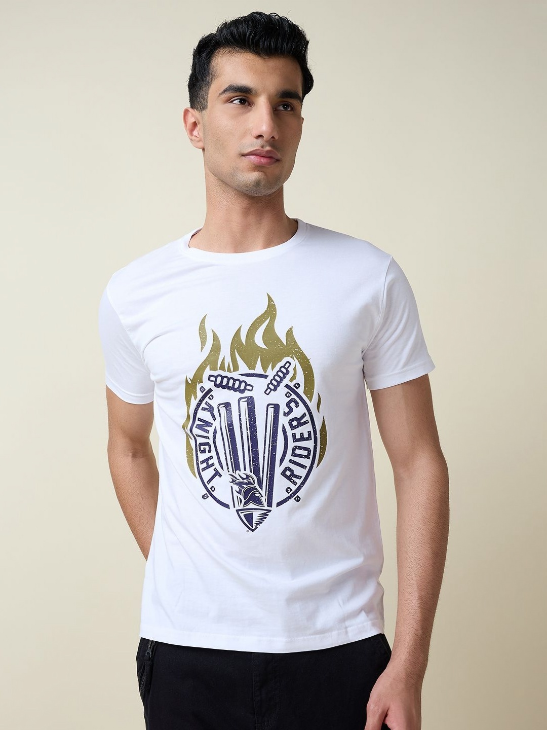 

FanCode Men Printed T-shirt, White