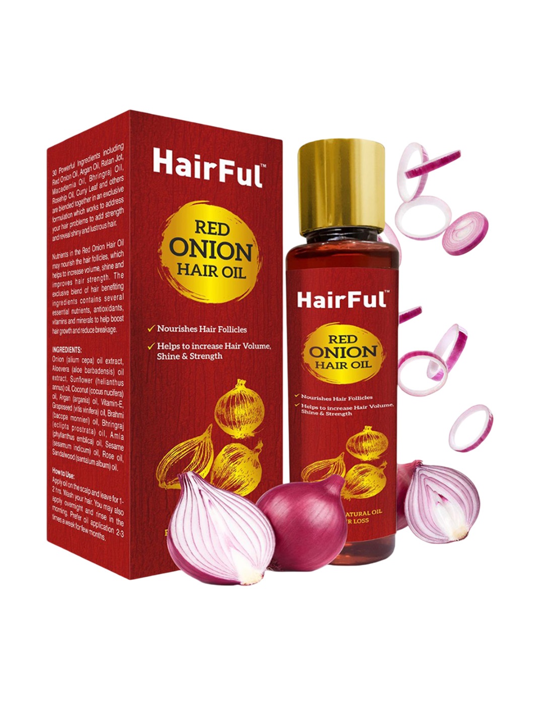

HairFul Red Onion Hair Oil For Hair Regrowth & Hair Fall Loss Control - 120 ml
