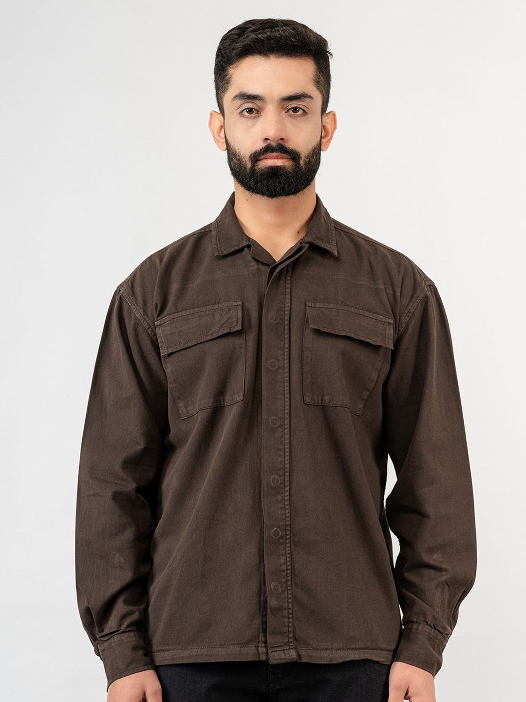 

Tistabene Men Opaque Casual Shirt, Coffee brown