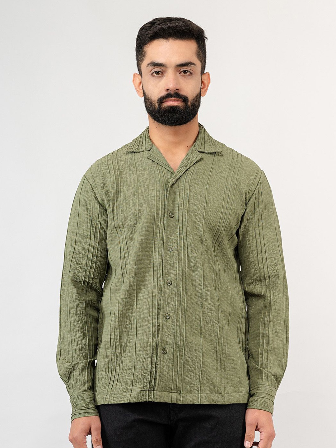 

Tistabene Men Opaque Casual Shirt, Olive