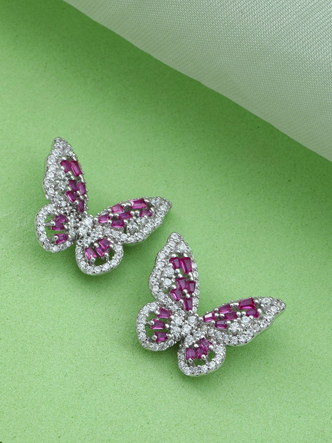 

MAIRA 925 Sterling Silver Rhodium-Plated Cubic Zirconia-Studded Classic Studs