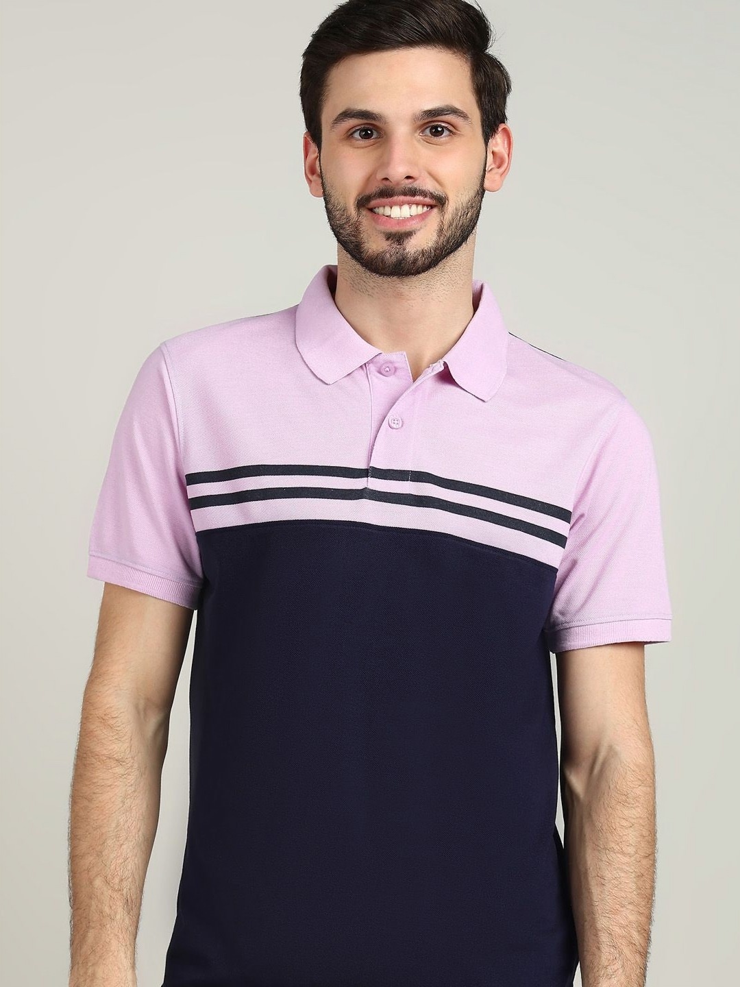 

XFOX Men Colourblocked Polo Collar T-shirt, Multi