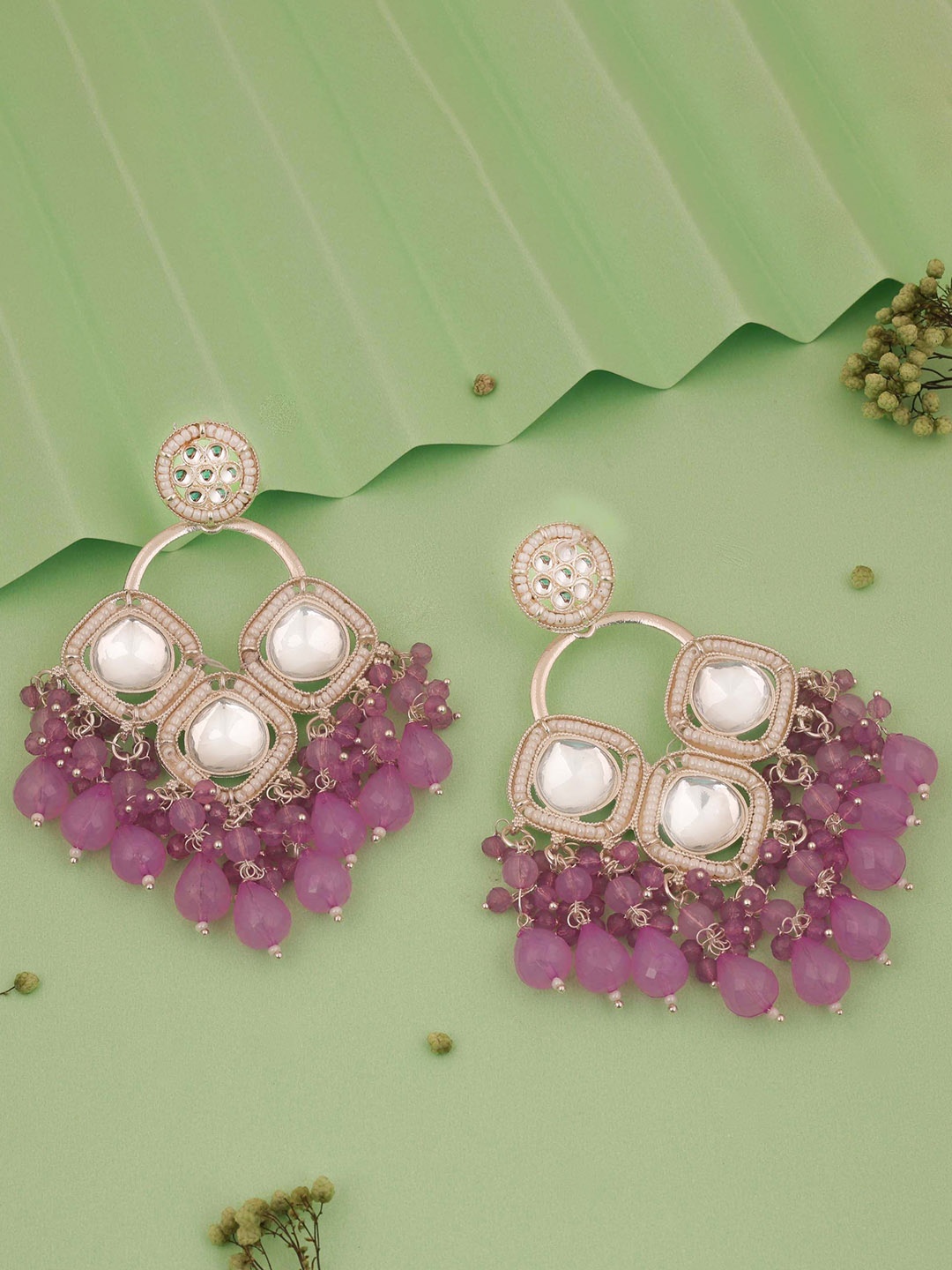 

Anouk Gold Plated Artificial Beads Contemporary Jhumkas