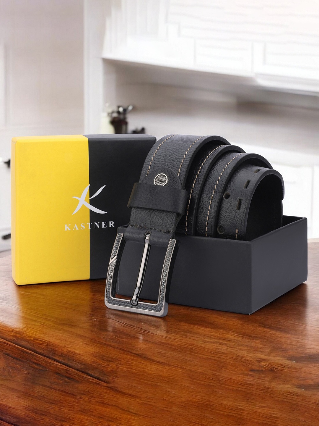 

Kastner Men Leather Belt, Black