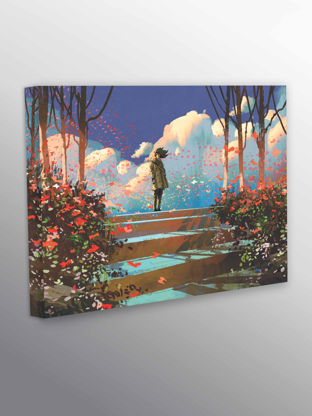 

CVANU Blue & Green Floral & Botanical Canvas Painting Wall Art
