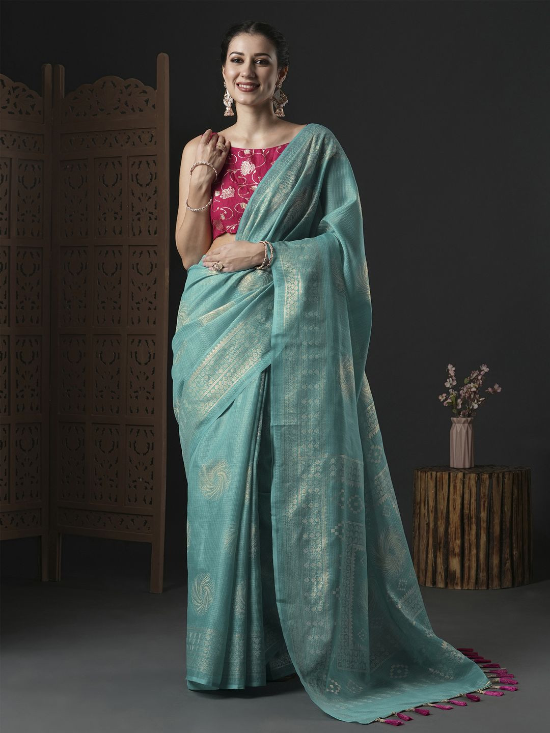 

Mitera Woven Design Zari Saree, Blue