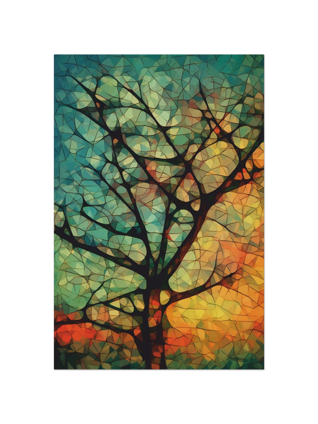 

CVANU Orange & blue Canvas Painting Wall Art