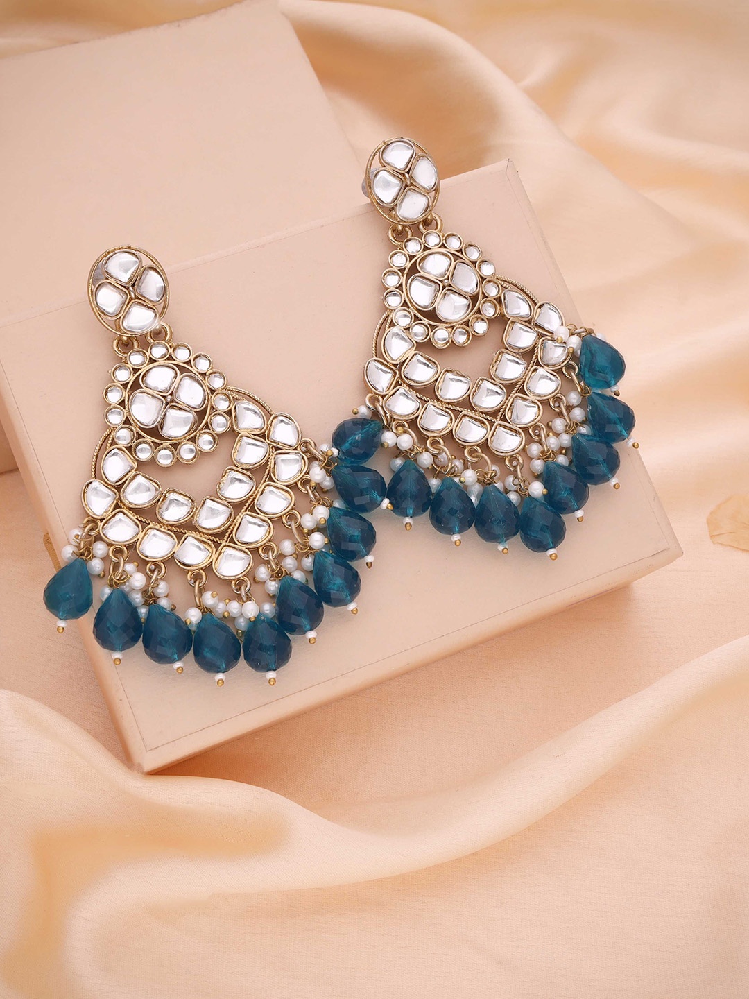 

Anouk Gold Plated Artificial Beads Contemporary Jhumkas