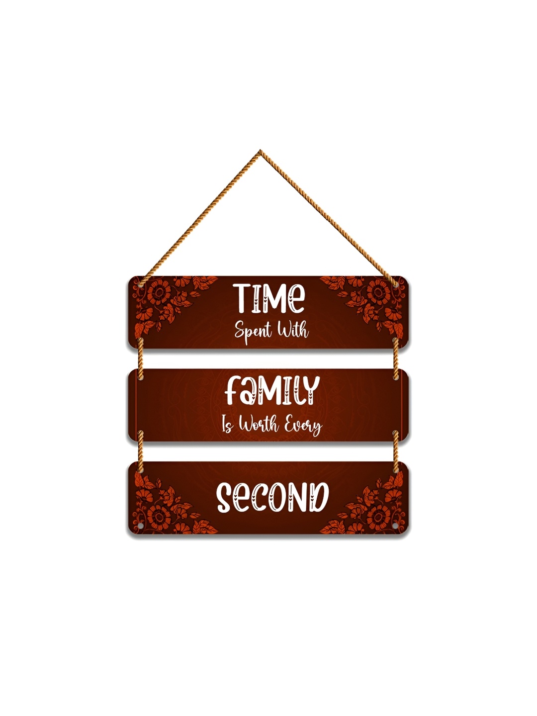 

WallDaddy Maroon & White Printed Home Decoration Wooden Wall Hanging