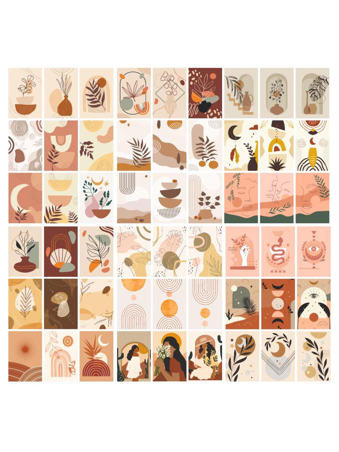 

CVANU Multicoloured 54 Pieces Paper Wall Art, Multi