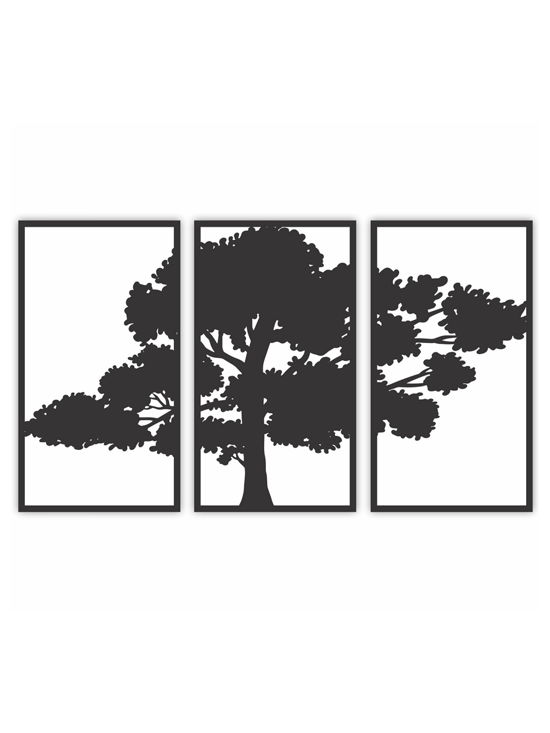 

CVANU 3 Pieces Wooden Laser Cutting Tree Cutout Wall Art, Black