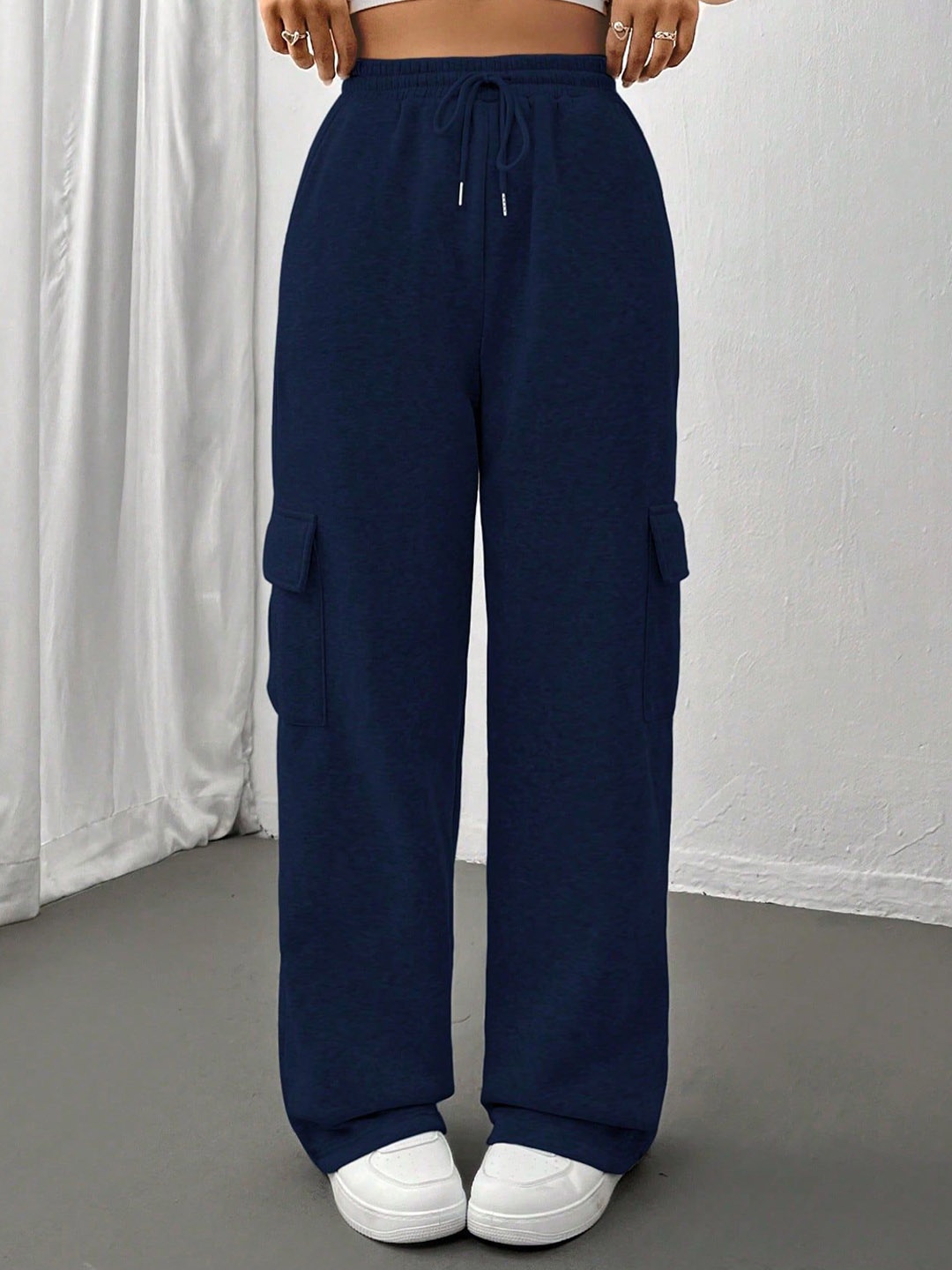 

KATECLO Women Smart High-Rise Cargos Trousers, Navy blue