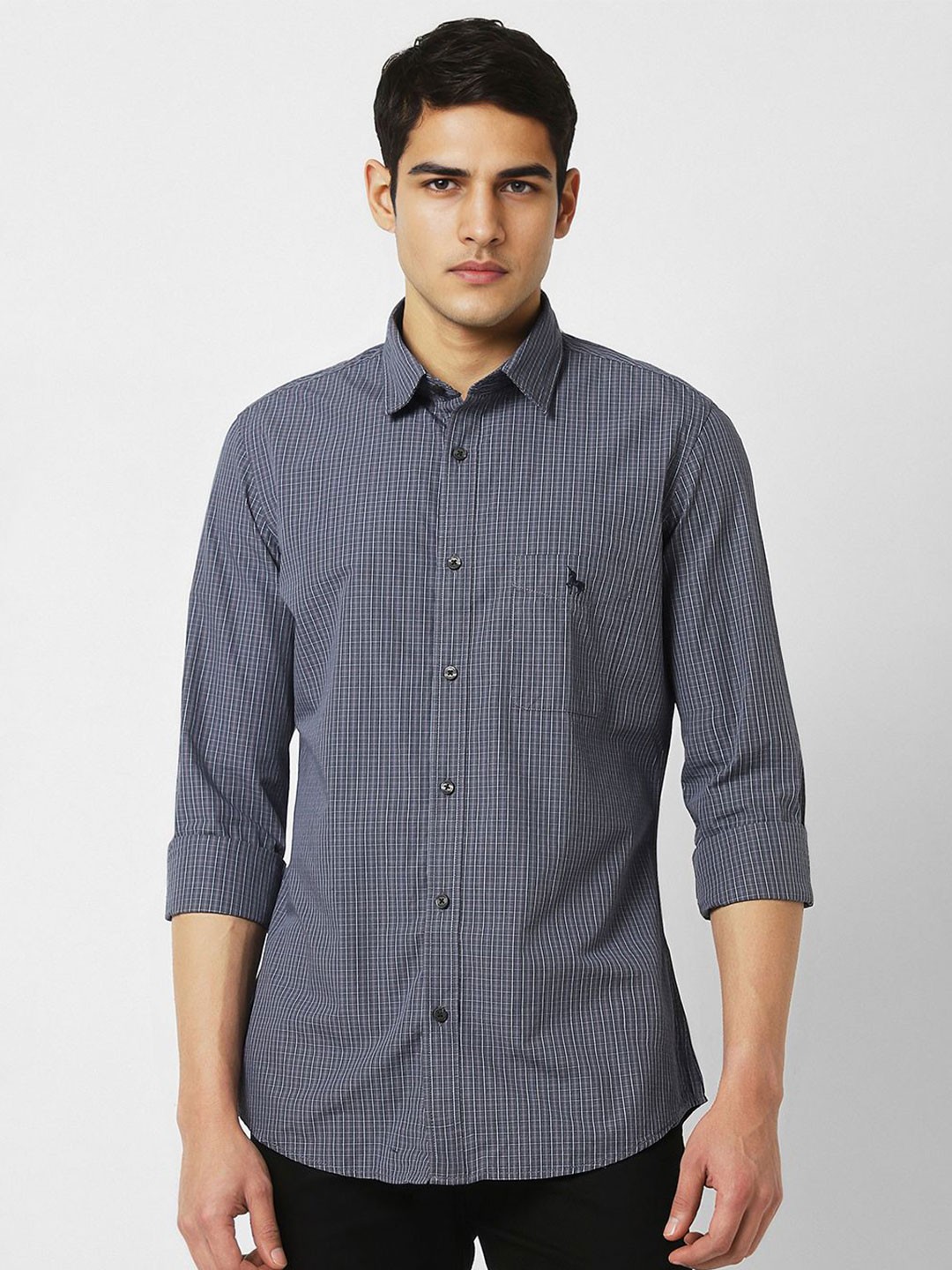 

Van Heusen Sport Men Slim Fit Opaque Checked Casual Shirt, Grey