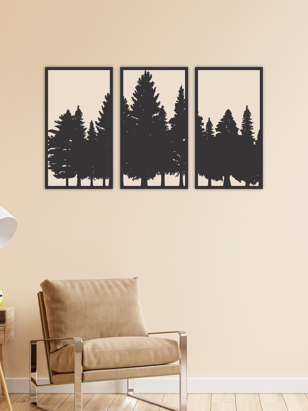 

CVANU Black & White 3 Pieces Wooden Tree Cutout Wall Art