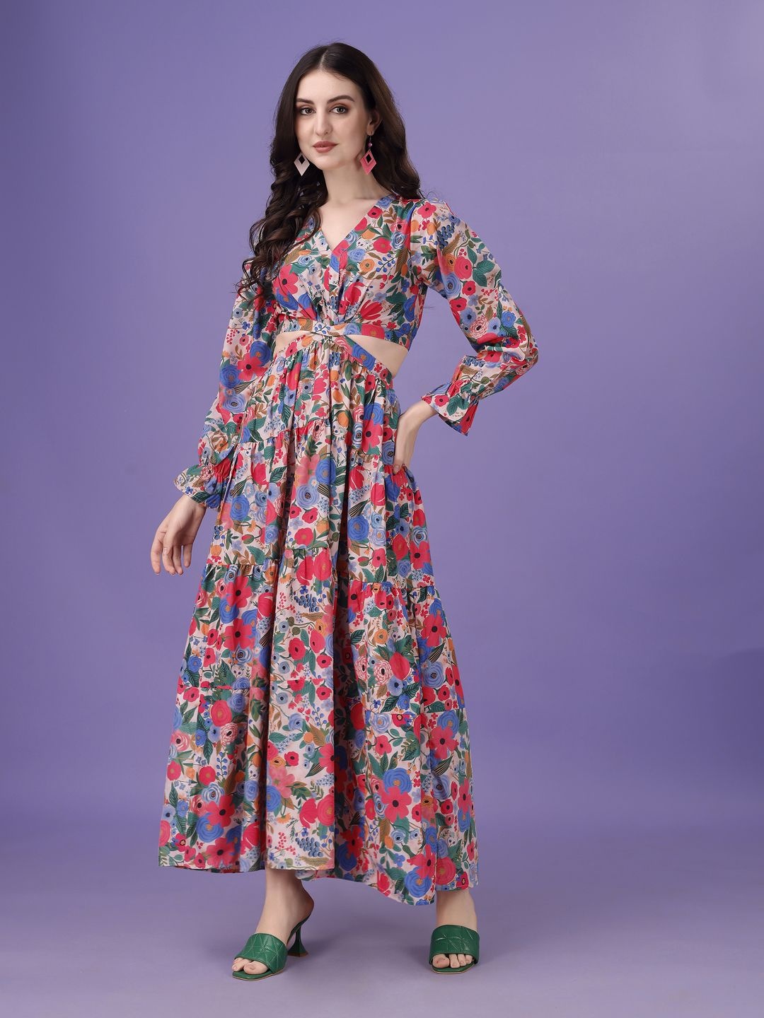 

Moda Rapido Crepe Fit & Flare Maxi Dress, Red
